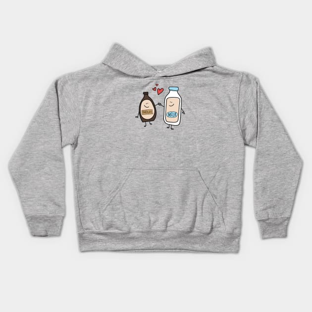 Better Together for Chocolate Milk Drinkers Kids Hoodie by cottoncanvas